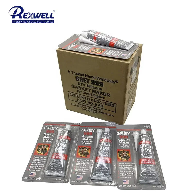 March Sale Auto Spare Parts Glue For ABRO BRAND GREY 999 RTV Silicone Instant Gasket Maker Sealant Adhesive Sensor Safe Car