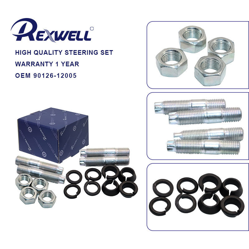 Durable Auto Car Hex Lobular 90126-12005 Front Steering Knuckle Bolt Stud Set Kit for Toyota Land Cruiser Pickup FZJ7# 2007